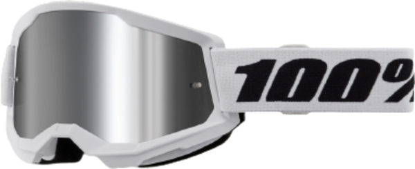 100% Strata 2 Goggle White - Mirror Silver Lens