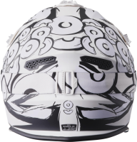 gms Motocrosshelm Fortis Graffi matt schwarz-weiss S