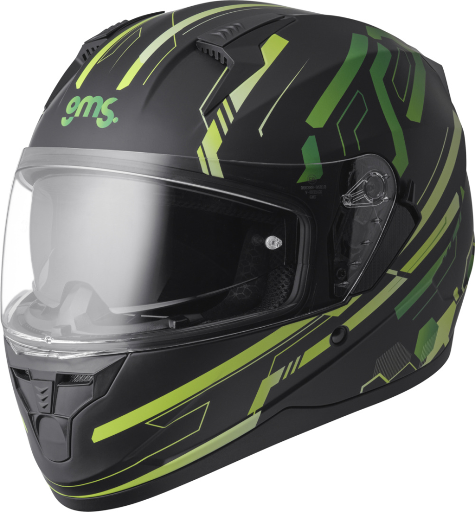 gms Integralhelm Hexago Graphic matt-grün L