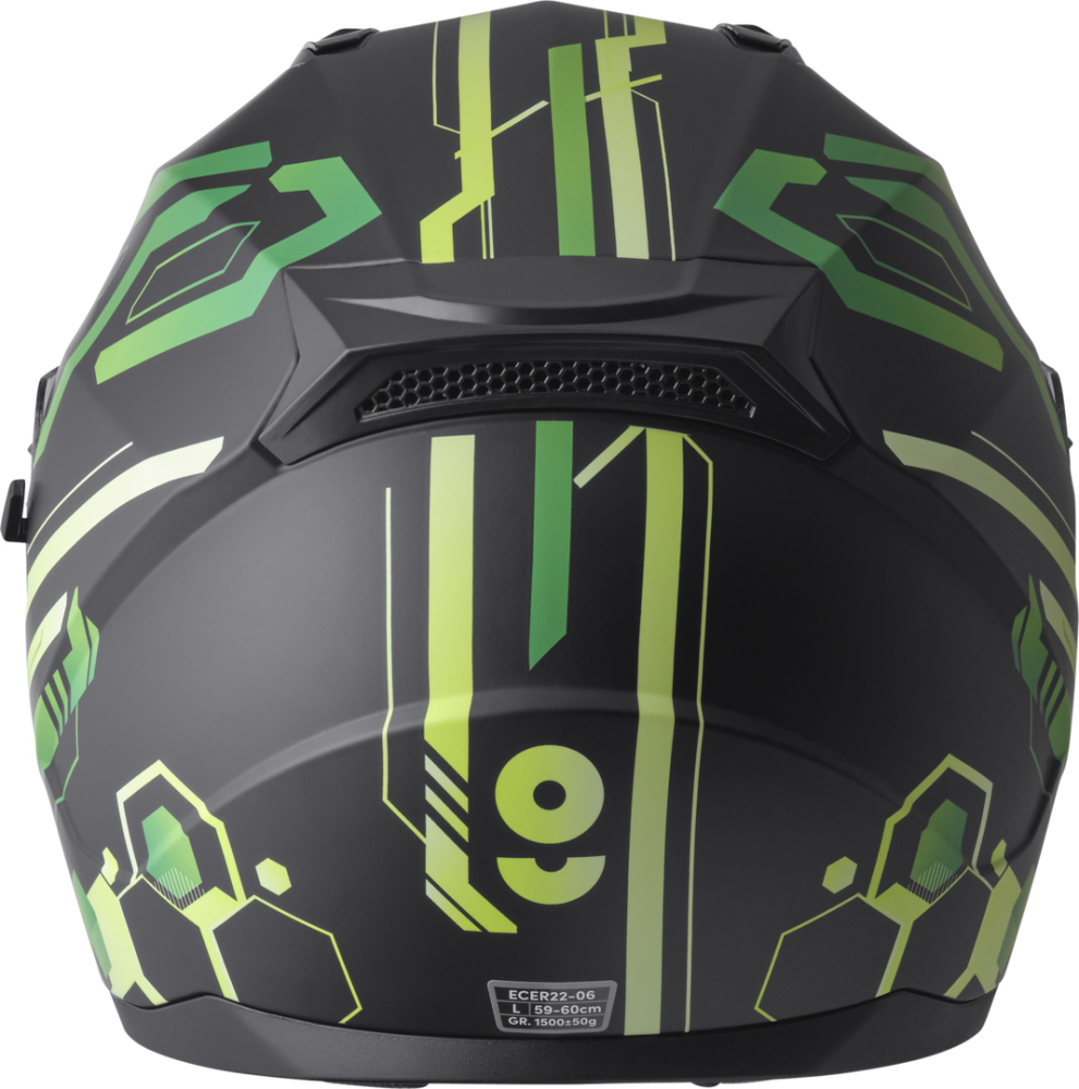 gms Integralhelm Hexago Graphic matt-grün L