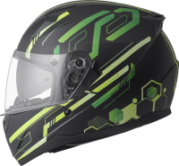 gms Integralhelm Hexago Graphic matt-grün L